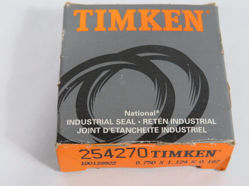 Timken 254270 National Oil Seal .750"ID 1.124"OD 0.187"W NEW