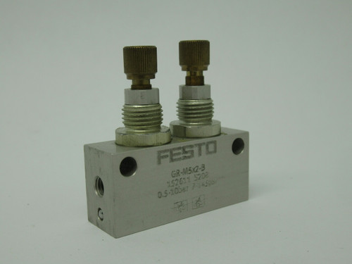 Festo 152611 GR-M5x2-B One-Way Flow Control Valve M5 Connection 0.5-10bar USED