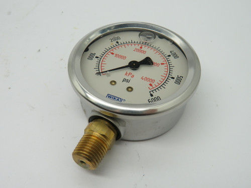 Wika 8345406 Liquid-Filled Pressure Gauge 6000psi 2-1/2" Face 1/4"NPT NEW