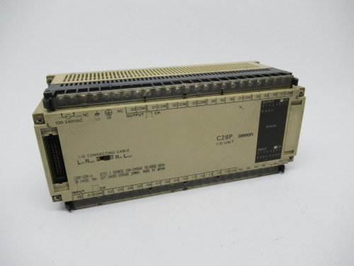 Omron C28P-EDR-A I/O Unit 24VDC 100-240VAC 50/60HZ Missing Cover USED