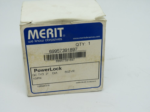 Merit Abrasives 80ZYR Power Lock Discs 2" Diameter 10-Pack NEW