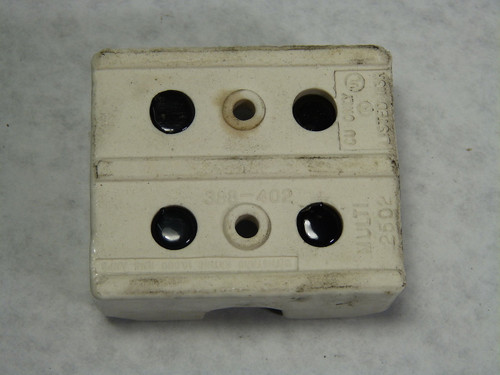 Union 388-402 2502 Ceramic Fuse Block 250V 2-Pole USED