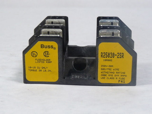 Bussmann R25030-2SR Fuse Block 30A 250V 2P USED