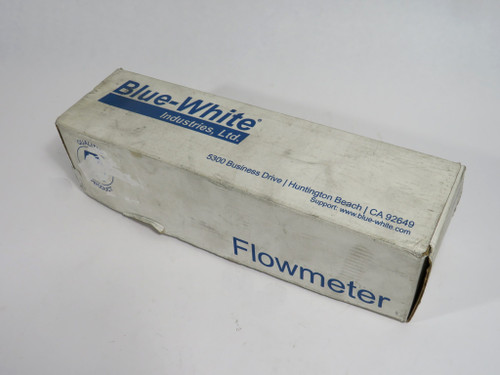 Blue-White F-40500LN-8 Acrylic Flowmeter 0.5-5GPM 2-20LPM 1/2"NPT 4120-0090 NEW