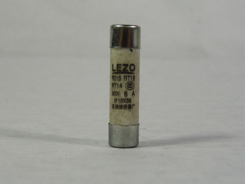 Lezo Delixi RT14/RT15/RT18 10x38-6A Fuse 6A 500V USED