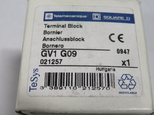 Telemecanique Square D GV1G09 Contactor Terminal Block NEW