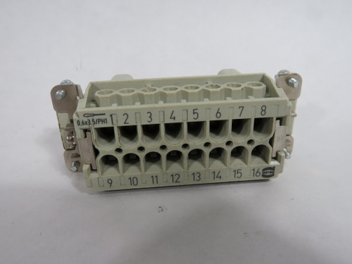 Harting 09330162601 HAN-16E-M-S 16 Pos Male Connector 16A@500V USED