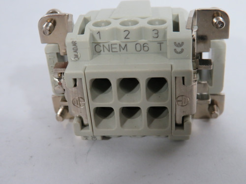 Ilme CNEM-06-T 6 Pos Male Insert Screw Terminal Connector 16A@500V 6kV USED