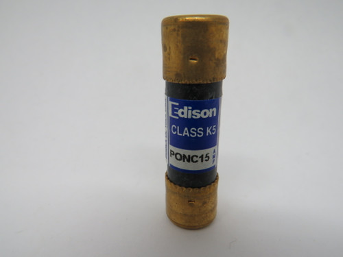 Edison PONC15 Fast Acting Fuse 15A 250V Lot of 10 NOP