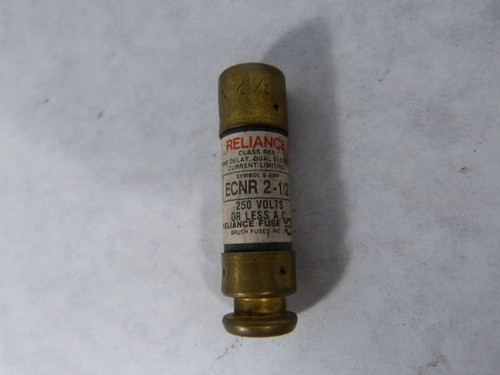 Reliance ECNR-2-1/2 Time Delay Dual Element Fuse 2-1/2A 250V USED