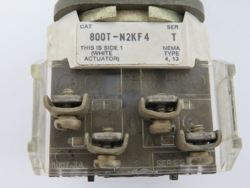 Allen-Bradley 800T-N2KF4A Series T 4Pos Selector Switch 1NO 1NC *COS DMG* USED