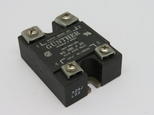 Gunther WG-280-A-25 Solid State Relay 280VAC 25A USED