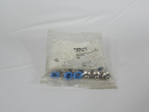 Festo 153306 QSM-M5-6 Push In Fitting M5 Thread 6mm Tube OD 10Pk *Bag Dmg* NWB