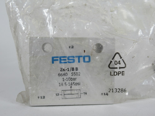 Festo 6680 ZK-1/8-B Shuttle Valve G1/8 1-10bar NWB