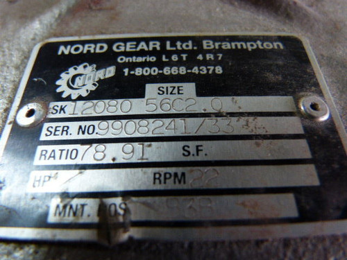Nord Gear 1208056C2.0 Gear Reducer Ratio 78.91 Ratio USED