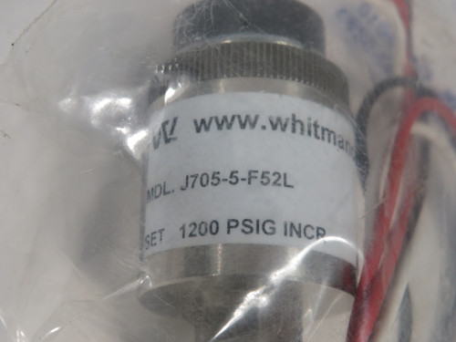 Whitman Controls J705-5-F52L High Pressure+Set Point Pressure Switch 1200psi NWB