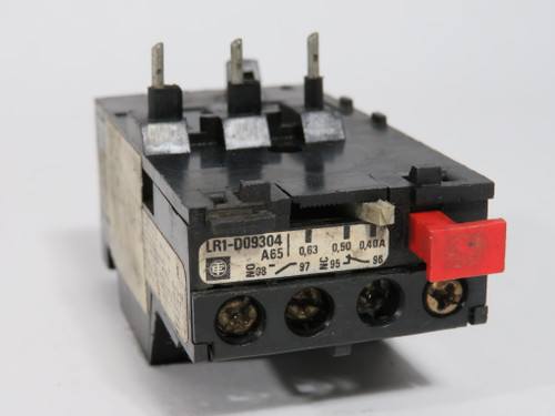 Telemecanique LR1-D09304 Class 10 Bimetallic Overload Relay .40-.63A USED