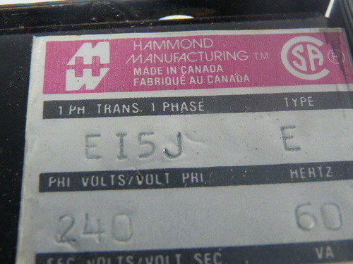 Hammond E15J Transformer 240V 60HZ USED