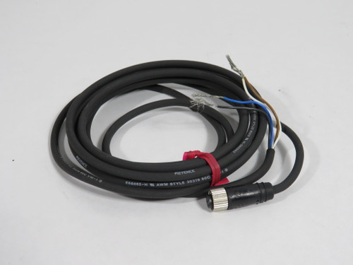 Keyence OP-73864 Single-Ended Connector Cable 4-Wire M8 Connector 2m Length USED