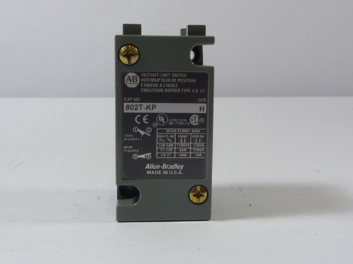 Allen-Bradley 802T-KP Series H Oil Tight Limit Switch Body 600V 10A USED