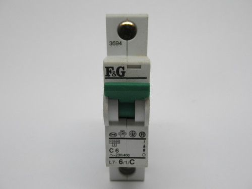 F&G L7-6/1/C Circuit Breaker 6A 230/400V 1-Pole USED