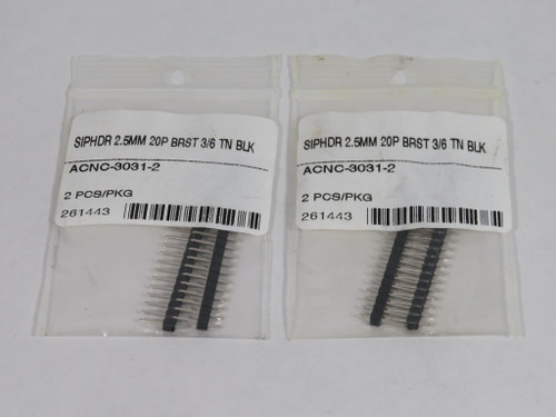 Sayal ACNC-3031-2 SIPHDR 2.5mm 20-Pin BRST 3/6 TN Black Lot of 4 Pieces NWB