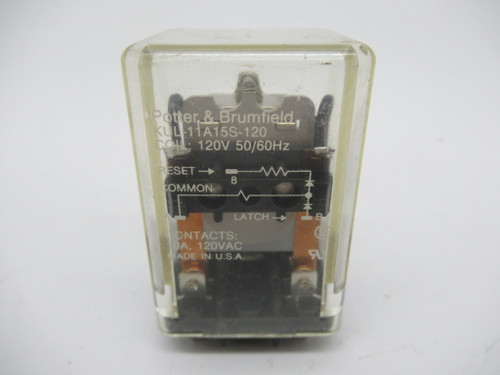 Potter & Brumfield KUL-11A15S-120 General Purpose Relay 120V 50-60Hz 10A USED