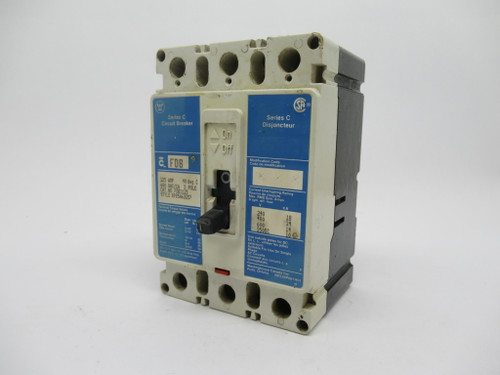 Westinghouse FDB3125 Circuit Breaker Ser.C 125A 600VAC 3-Pole COSMETIC WEAR USED