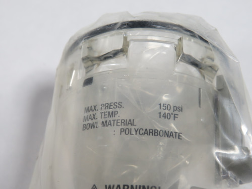 SMC AD37N-Z-A Polycarbonate Filter Bowl with Auto-Drain Fitting 150psi NWB