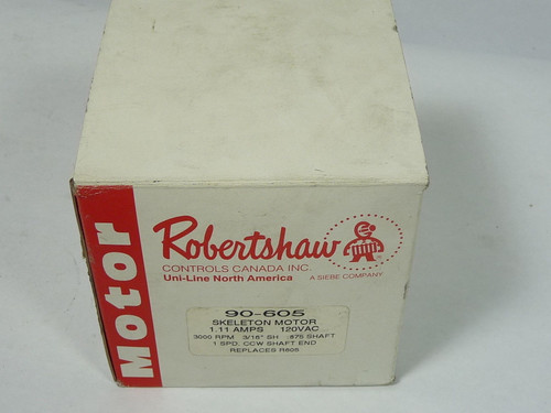 RobertShaw 90-605 Skeleton Motor 3000RPM 120V 1.11A 3/16" Sh ! NEW !