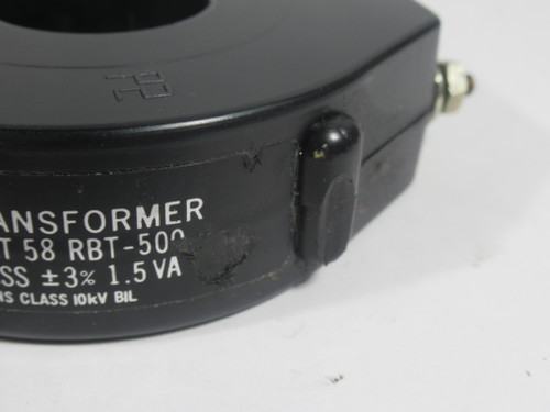 EIL 58-RBT-500 Current Transformer 1.5VA 50:5A 50-400Hz 600V *COSMETIC DMG* USED