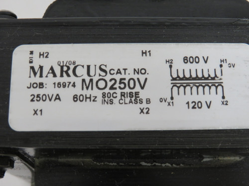 Marcus MO250V Control Transformer 250VA Pri.600V Sec.120V 60Hz *Shelf Wear* NOP