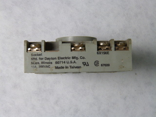 Dayton 6X156E Relay Socket 10amp 300VAC 11 PIN USED