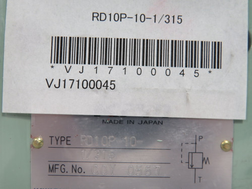 Kawasaki RD10P-10-1/315 Direct Operated Relief Valve 30.9MPa NWB
