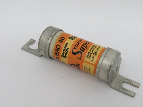 Dorman Smith BAO40 Bolt-On Fuse 40A 250VDC 550VAC Open Hole USED