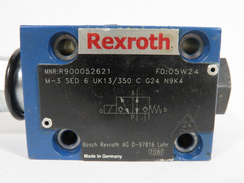 Rexroth R900052621 Poppet Directional Valve 350bar NO SOLENOID COIL USED