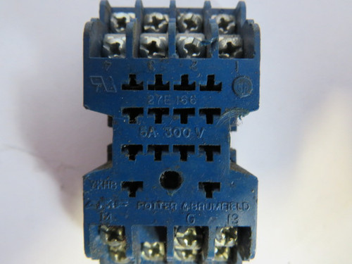 Potter & Brumfield 27E166 Blue Relay Socket 300V 5A USED