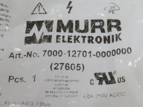 Murrelektronik 7000-12701-0000000 Male Straight Connector M12 OPEN BAG NWB