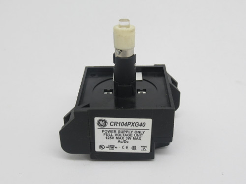 General Electric CR104PXG40 Full Voltage Socket w/ Lamp 125VAC/DC 3W USED