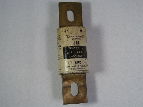 Brush L-800 Current & Energy Limiting Fuse 800A USED