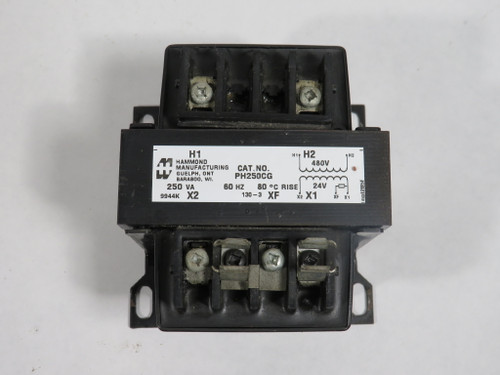 Hammond PH250CG Transformer 250VA Pri 480V Sec 24V 60Hz USED