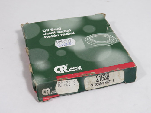 Chicago Rawhide 21638 Oil Seal 80mm OD 55mm ID 8mm W BOX WEAR NEW