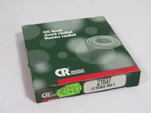 Chicago Rawhide 21637 Oil Seal 80mm OD 55mm ID 8mm W NEW