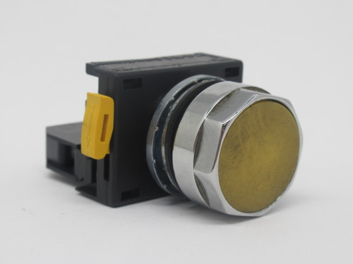 Eaton Cutler-Hammer EM22P4A Push Button Unit 1NO Flush Yellow Cap USED