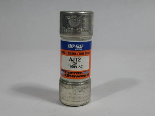 Ferraz Shawmut AJT2 Amp-Trap 2000 Time Delay Fuse 2A 600VAC LOT OF 10 USED