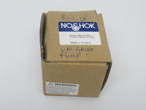 Noshok 25-910-30VAC/KPA Liquid Filled Vacuum Gauge -30inHg-0psi 2-1/2" Diam NEW