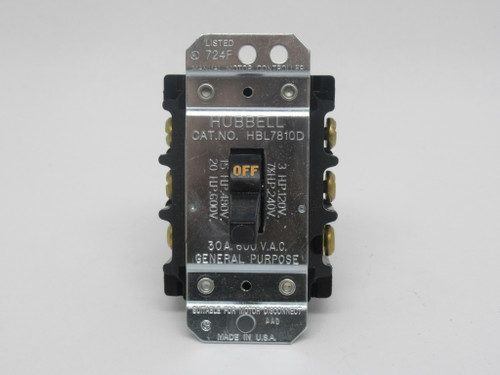 Hubbell HBL7810D Manual Motor Disconnect 3 Pole 3Ph 30A 600VAC *DAMAGED BOX* NEW