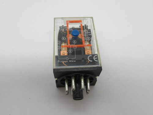 Omron MK2P-S-DC12 Plug-In Relay 12VDC 10A 8-Pin w/ Push-To-Test Button USED
