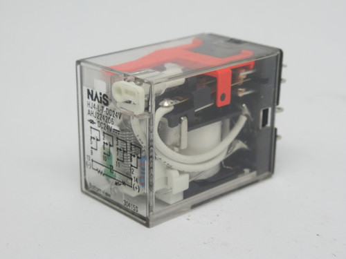 Nais HJ4-L-T-DC24V Plug-In Relay w/ LED Indicator 24VDC 5A 14-Blade USED