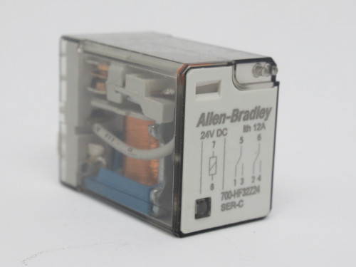 Allen-Bradley 700-HF32Z24 Plug In Relay Ser. C 24VDC 12A 8-Blade USED
